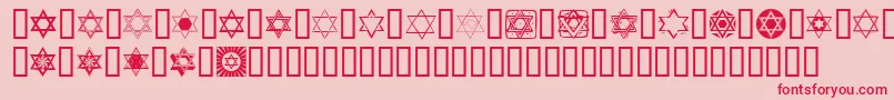 Fonte SlStarOfDavid – fontes vermelhas em um fundo rosa