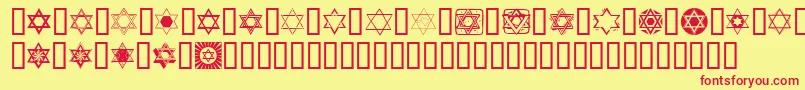 SlStarOfDavid Font – Red Fonts on Yellow Background