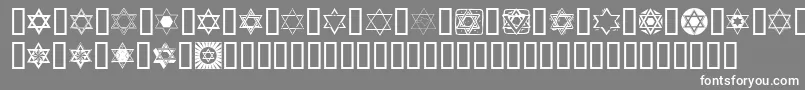 SlStarOfDavid-Schriftart – Weiße Schriften auf grauem Hintergrund