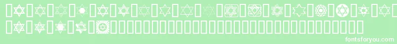 SlStarOfDavid Font – White Fonts on Green Background