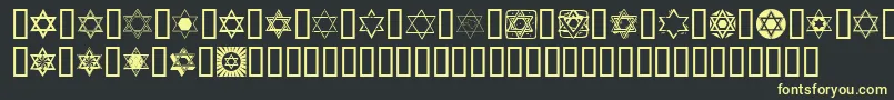 SlStarOfDavid Font – Yellow Fonts on Black Background