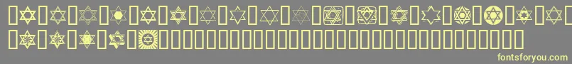 SlStarOfDavid-Schriftart – Gelbe Schriften auf grauem Hintergrund