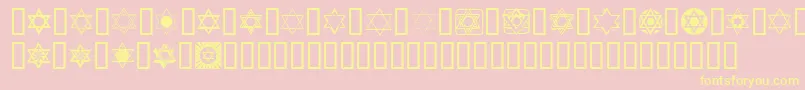 SlStarOfDavid-Schriftart – Gelbe Schriften auf rosa Hintergrund