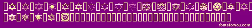 SlStarOfDavid-Schriftart – Gelbe Schriften auf violettem Hintergrund