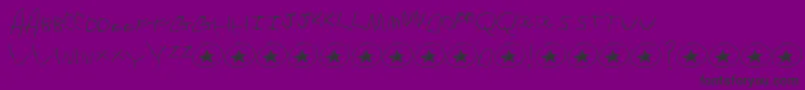 フォントTommysFirstAlphabet – 紫の背景に黒い文字