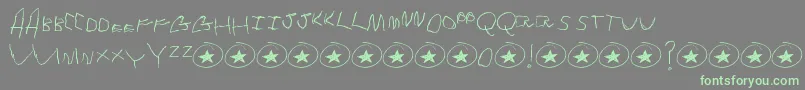 TommysFirstAlphabet Font – Green Fonts on Gray Background