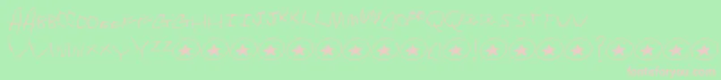 TommysFirstAlphabet-Schriftart – Rosa Schriften auf grünem Hintergrund