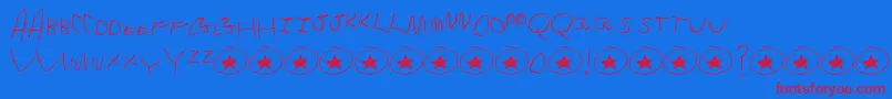 Шрифт TommysFirstAlphabet – красные шрифты на синем фоне