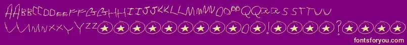 Police TommysFirstAlphabet – polices jaunes sur fond violet