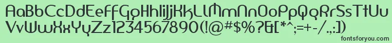 フォントAmerikaSans – 緑の背景に黒い文字