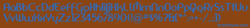 AmerikaSans Font – Blue Fonts on Brown Background