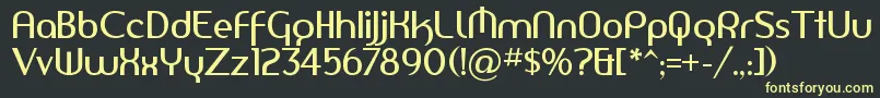 フォントAmerikaSans – 黒い背景に黄色の文字