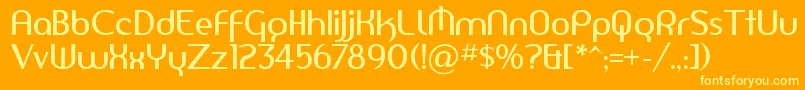 フォントAmerikaSans – オレンジの背景に黄色の文字