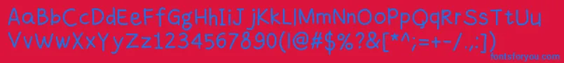 フォントFandaeg – 赤い背景に青い文字