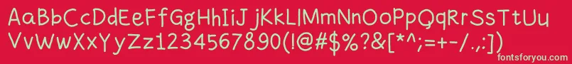 フォントFandaeg – 赤い背景に緑の文字