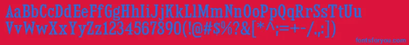 KingsbridgeCdRg Font – Blue Fonts on Red Background