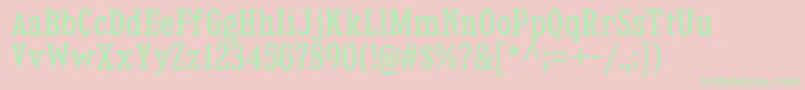 KingsbridgeCdRg Font – Green Fonts on Pink Background