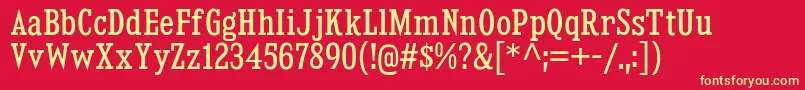 KingsbridgeCdRg Font – Yellow Fonts on Red Background