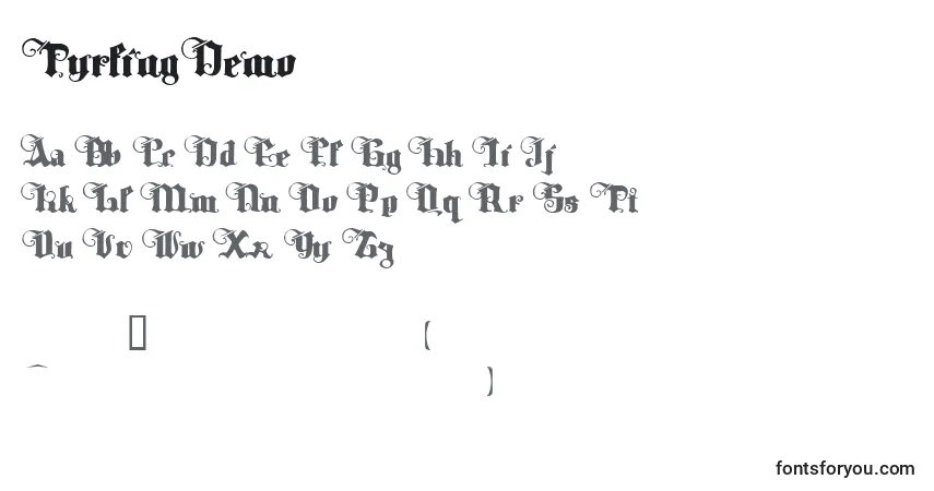 Schriftart TyrfingDemo – Alphabet, Zahlen, spezielle Symbole