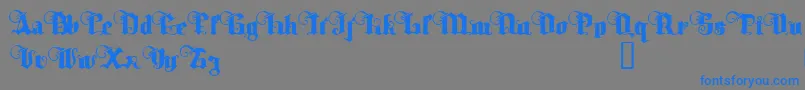 TyrfingDemo-fontti – siniset fontit harmaalla taustalla