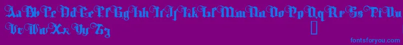 TyrfingDemo-fontti – siniset fontit violetilla taustalla