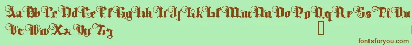 Шрифт TyrfingDemo – коричневые шрифты на зелёном фоне