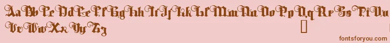 フォントTyrfingDemo – ピンクの背景に茶色のフォント