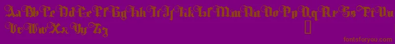 TyrfingDemo-fontti – ruskeat fontit violetilla taustalla