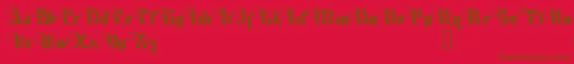 Czcionka TyrfingDemo – brązowe czcionki na czerwonym tle
