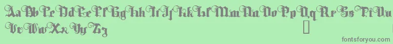 フォントTyrfingDemo – 緑の背景に灰色の文字