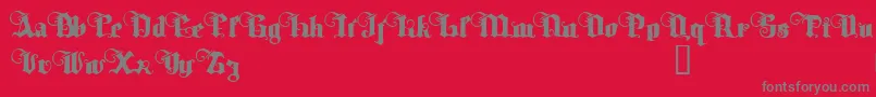 フォントTyrfingDemo – 赤い背景に灰色の文字