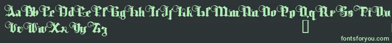 TyrfingDemo-fontti – vihreät fontit mustalla taustalla