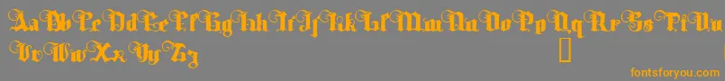 TyrfingDemo-fontti – oranssit fontit harmaalla taustalla