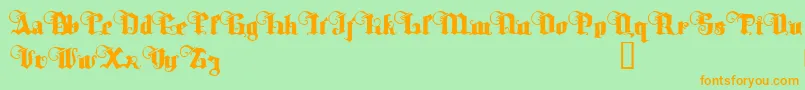 Шрифт TyrfingDemo – оранжевые шрифты на зелёном фоне