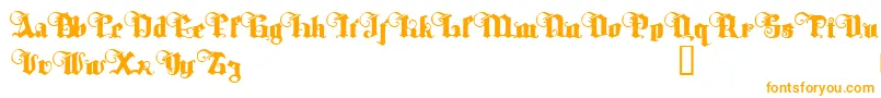 TyrfingDemo-fontti – oranssit fontit valkoisella taustalla