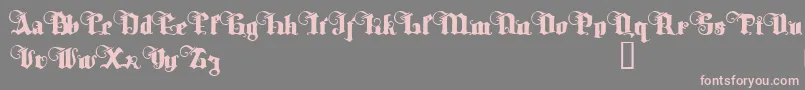 フォントTyrfingDemo – 灰色の背景にピンクのフォント