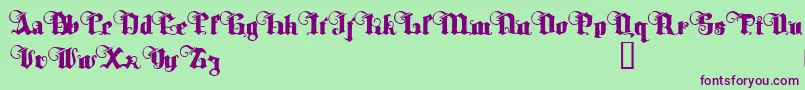 フォントTyrfingDemo – 緑の背景に紫のフォント