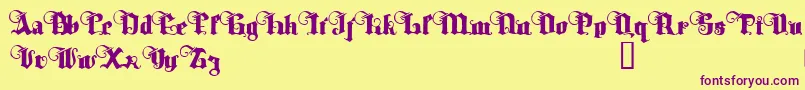 フォントTyrfingDemo – 紫色のフォント、黄色の背景