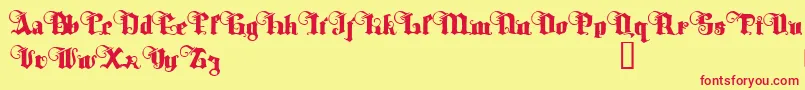TyrfingDemo-fontti – punaiset fontit keltaisella taustalla
