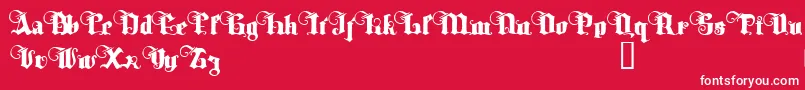 TyrfingDemo-fontti – valkoiset fontit punaisella taustalla