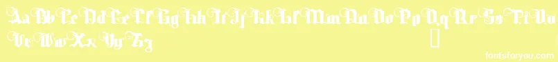 TyrfingDemo-fontti – valkoiset fontit keltaisella taustalla