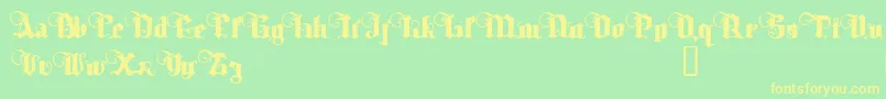 TyrfingDemo Font – Yellow Fonts on Green Background