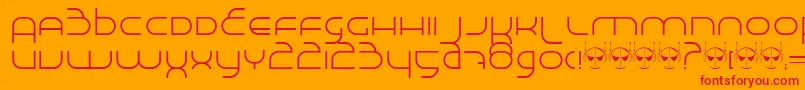 MadeInSpace Font – Red Fonts on Orange Background