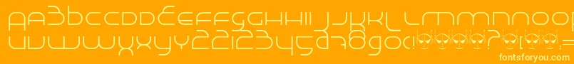 MadeInSpace Font – Yellow Fonts on Orange Background