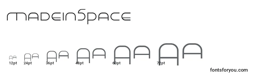 MadeInSpace Font Sizes