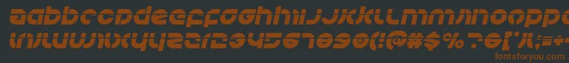Kovacslaserital-fontti – ruskeat fontit mustalla taustalla