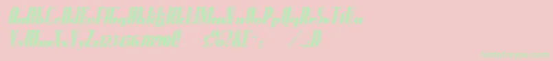 Fundruno Font – Green Fonts on Pink Background