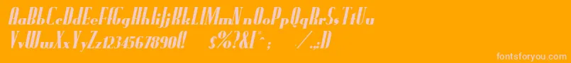 Fundruno-Schriftart – Rosa Schriften auf orangefarbenem Hintergrund