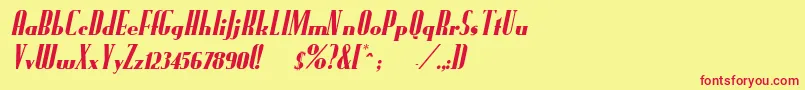 Fundruno Font – Red Fonts on Yellow Background