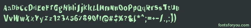 フォントThroughtheblacknar – 黒い背景に緑の文字